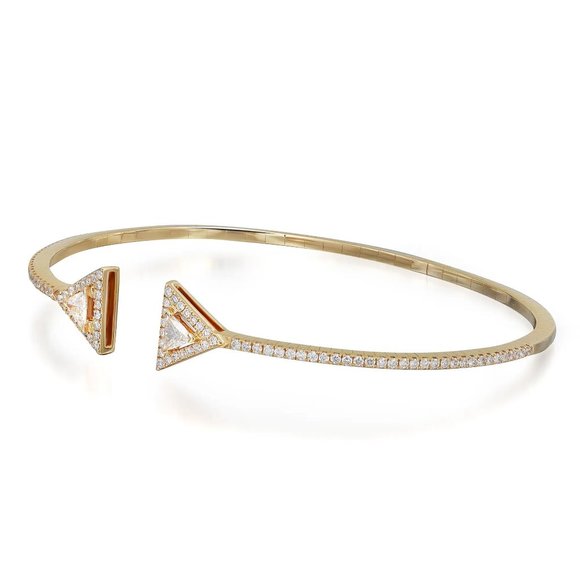 Messika 0.62Cttw Skinny Thea Diamond Open Bracelet 18K Yellow Gold Size: Medium - Picture 5 of 5
